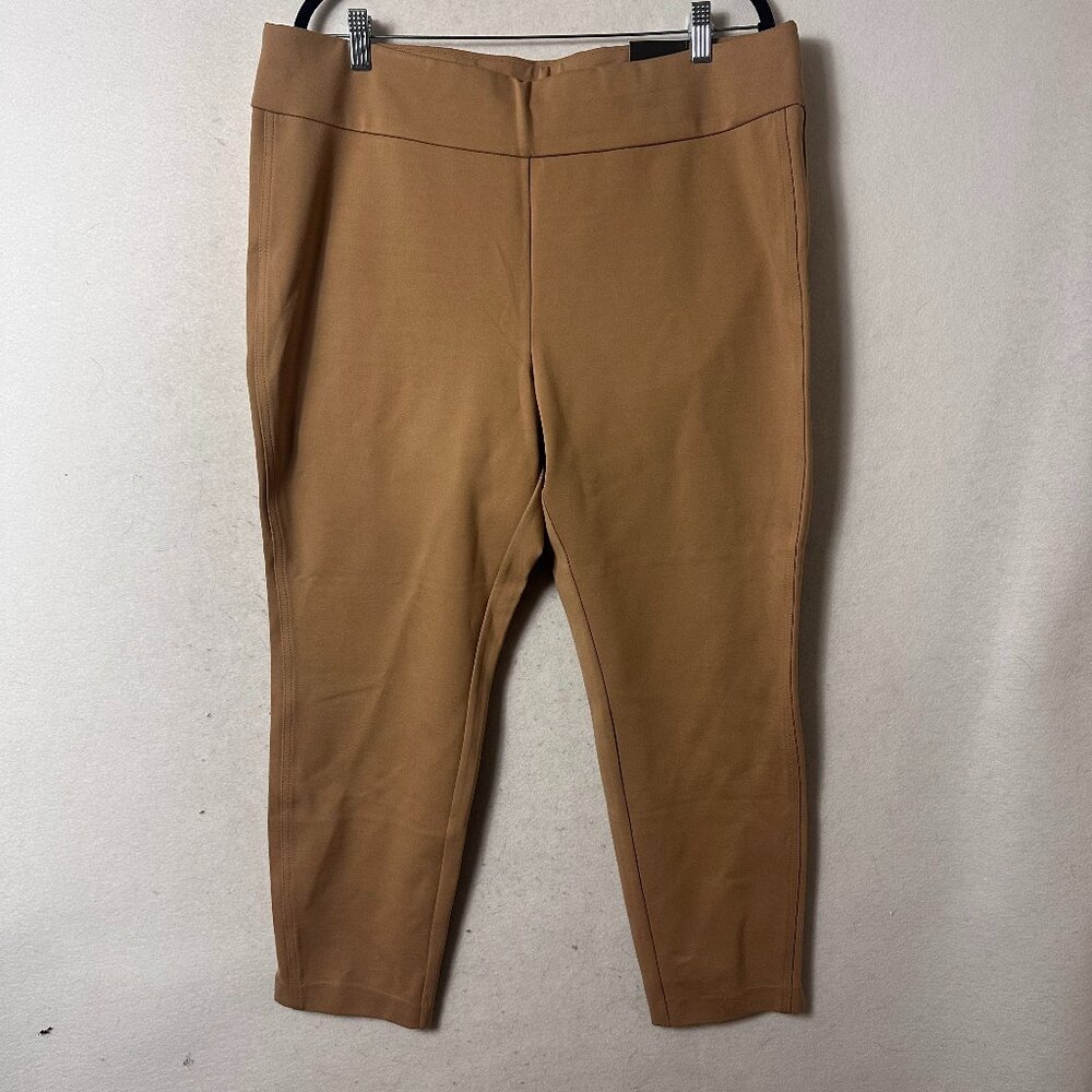 Express Columnist Ankle Pants Pull On Pants Size XL Tan High Rise minimalist‎